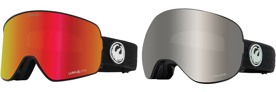A pair of snowboard goggles